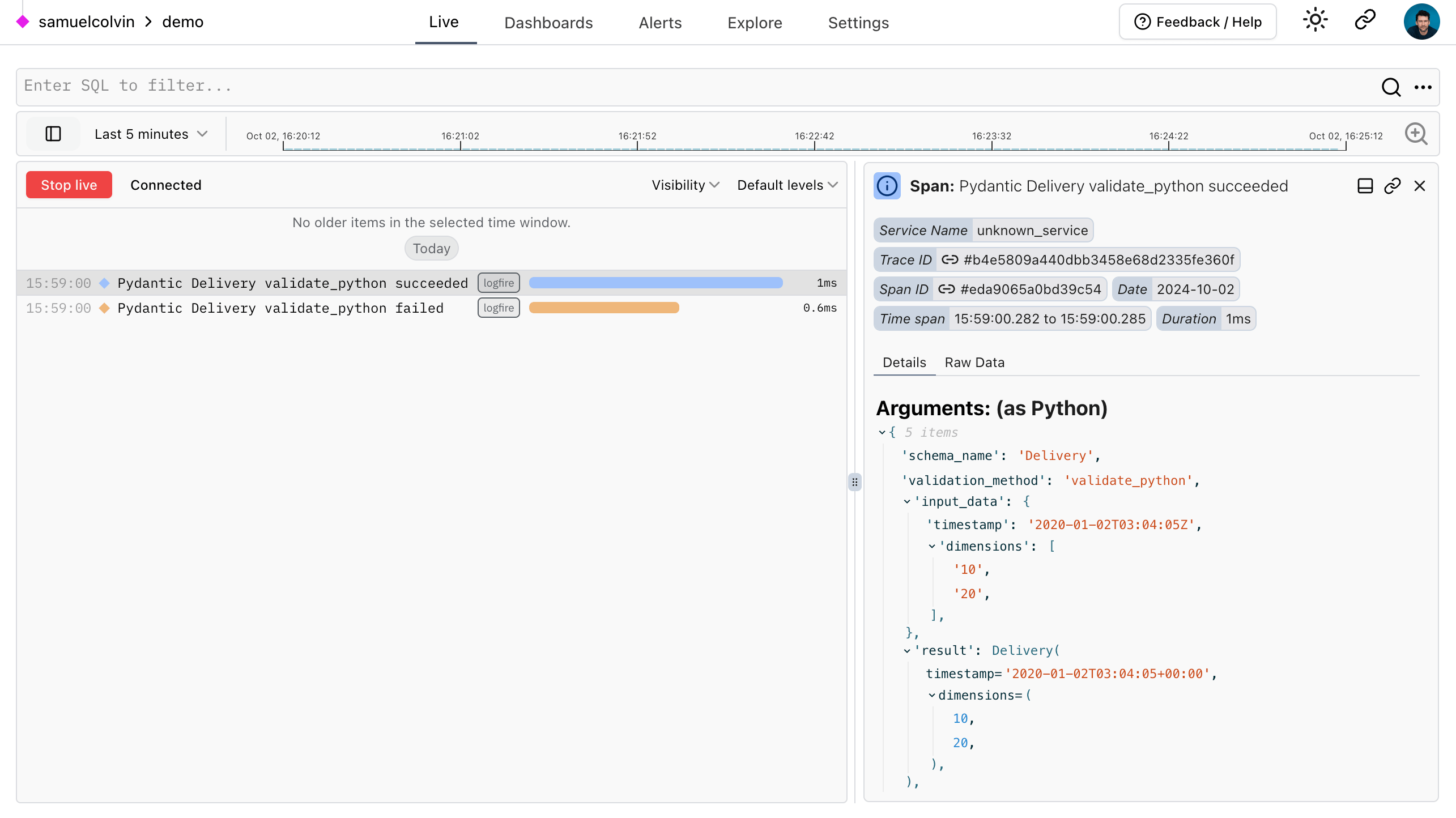 Logfire Pydantic 集成